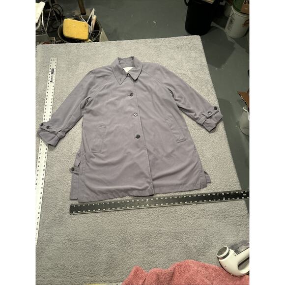 London Fog Size 8 Mid Length Grey Trench Coat W/Buttons. Lightweight Stylish! - Picture 1 of 7